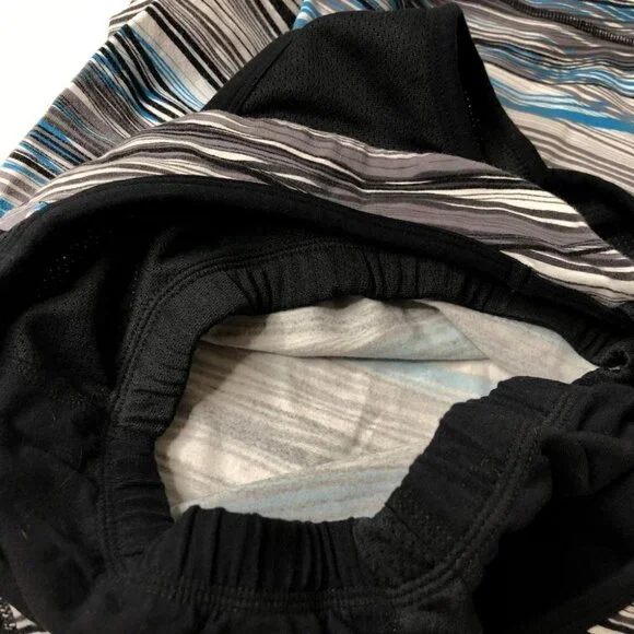 Calvin KLEIN Performance Quick Dry Blue Abstract Striped Racerback Active Tank - Picture 6 of 7